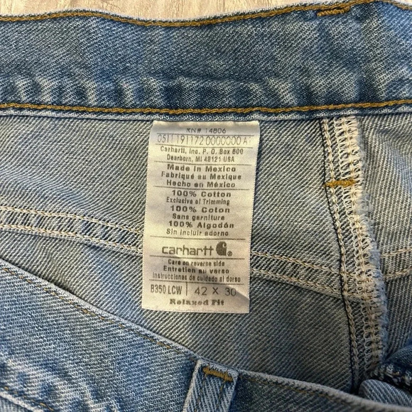 Carhartt Jeans Men's Tag 42x30 Actual 40x29 Relaxed Fit Straight Leg Denim B350 - Picture 5 of 9